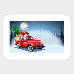 Cartoon christmas truck Sticker